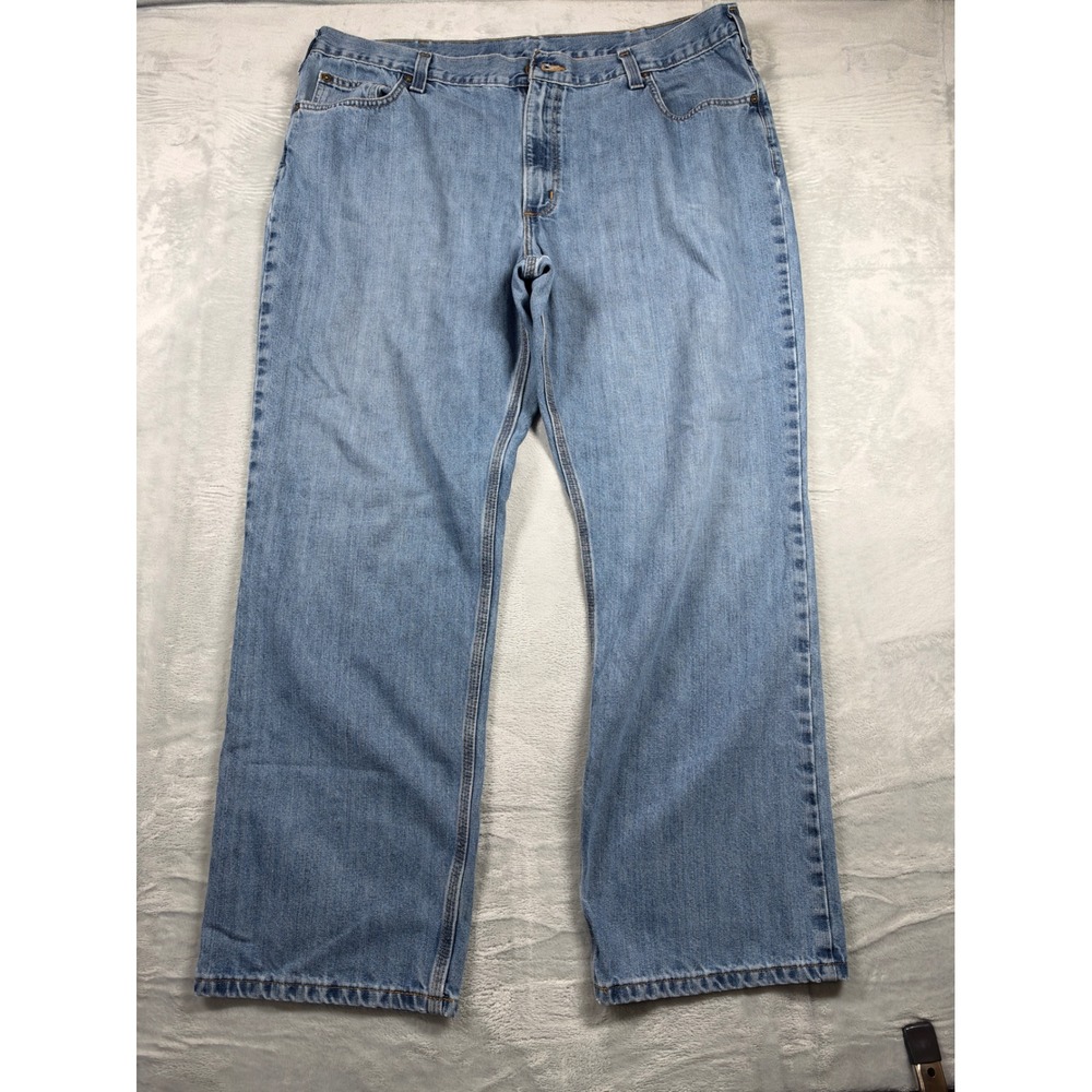 Carhartt Men's Jeans 42x32 Relaxed Fit Straight Leg Light Wash Workwear Denim